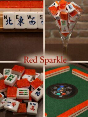 Automatic Mah Jongg Tiles Designer Series - Red Sparkle (36 mm)